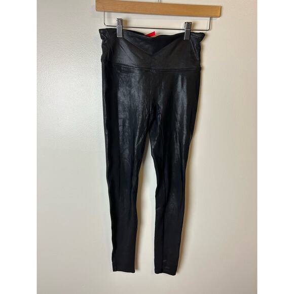 Spanx Faux Leather Leggings High-Waisted Full-Length Pull-On Black Size Small - Picture 4 of 6